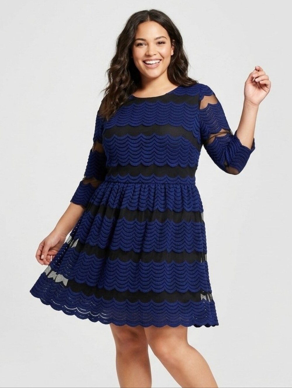 Dina Be Francesca's Blue and Black Mini Dress